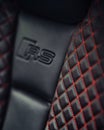 Closeup of the details of the interior of the Audi RS3 sedan car.