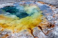 Angled view of Morninglory Hot Spring in Yellowstone Park Royalty Free Stock Photo