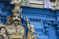 Closeup details on the tower of a Hindu Temple dedicated to Lord