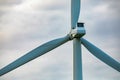 Nacelle of a wind turbine and cloudy sky Royalty Free Stock Photo