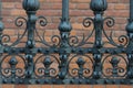 Closeup Details of a Wrought Iron Fence Royalty Free Stock Photo