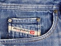 Closeup of Diesel jeans pocket