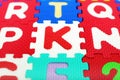 Closeup of different alphabets blocks