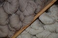 Closeup of different gray colored wools on top of each other Royalty Free Stock Photo