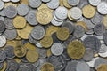 Closeup of different ukrainian coins