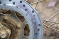 Old disc brake motorcycle Royalty Free Stock Photo