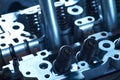 Closeup of a disassembled engine. Royalty Free Stock Photo