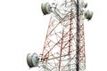 Closeup dish on telecommunication tower Royalty Free Stock Photo