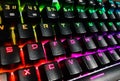 Closeup Display of Rainbow Color Lighting Keyboard