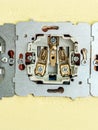 Closeup of dissasembled wall socket Royalty Free Stock Photo