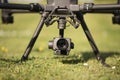 Closeup DJI M300 RTK on green grass Royalty Free Stock Photo