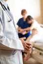 Closeup of doctor in patient room Royalty Free Stock Photo