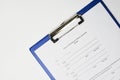 Closeup of a document entitled Notice of termination of Rental Agreement on a blue clipboard Royalty Free Stock Photo