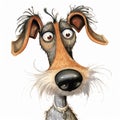 Closeup of a dog\'s collar with a big nose illustration and narro