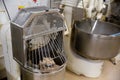 Closeup for dough kneading on bread bakery production factory