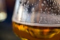closeup of draft beer in wine glass Royalty Free Stock Photo