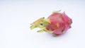 Closeup of dragon fruit on white background. Royalty Free Stock Photo