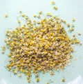 Closeup dried camomile flowers