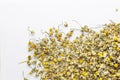 Closeup dried camomile flowers