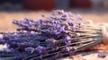 Closeup of dried lavender flowers bouquet