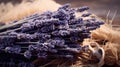 Closeup of dried lavender flowers bouquet