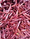 Closeup dried red hot chilli