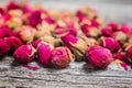 Closeup of dried rose buds Royalty Free Stock Photo