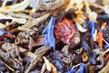 Closeup of dried tea leaves.