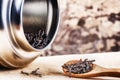 Closeup of dry black tea Royalty Free Stock Photo