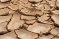 Closeup of dry cracked earth background, clay desert Royalty Free Stock Photo