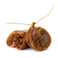closeup dry figs isolated on white Royalty Free Stock Photo