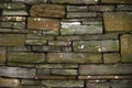 Closeup of drystack stone wall at Botanical Gardens Royalty Free Stock Photo