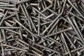 Closeup of drywall screws background Royalty Free Stock Photo