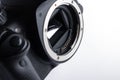 Closeup DSLR camera without lens Royalty Free Stock Photo