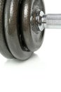 Closeup dumbbell isolated