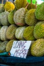 Closeup durian udang merah at a Fruit Stall in Malaysia