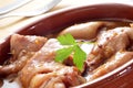 Manitas de cerdo, stewed pig feet typical of Spain Royalty Free Stock Photo