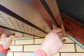 Closeup of eaves hanging in newly built houses