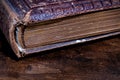 Closeup of edge of an old torn book