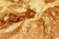 Closeup egg omelette texture background Royalty Free Stock Photo