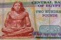 Closeup of egyptian two hundred pounds banknote Royalty Free Stock Photo