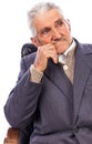 Closeup of an elderly man looking away in deep thought Royalty Free Stock Photo