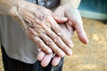 closeup elderly old woman hand, health care concept