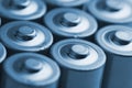 Closeup of electric batteries Royalty Free Stock Photo