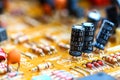 Closeup electronic circuit board Royalty Free Stock Photo