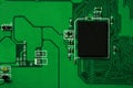 Closeup of electronic circuit board with processor Royalty Free Stock Photo