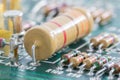 Closeup electronic hardware on the circuit board