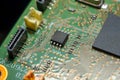 Closeup electronics circuit board and components printer computer Royalty Free Stock Photo