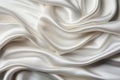 Closeup of elegant crumpled pure white silk fabric cloth background and texture luxury design Royalty Free Stock Photo