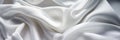 Closeup of elegant crumpled white silk fabric cloth background luxurious textile texture design Royalty Free Stock Photo